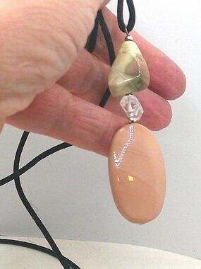 Agate Necklace on Black Cord
